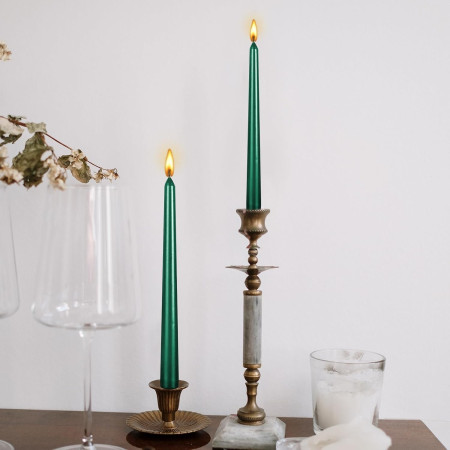 Lumanare Decorativa,  pentru Masa, 25 cm, din Parafina, fara Fum, Ardere 7.5h, Verde