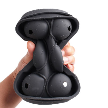 Forma pentru Gheata, Cyrax, 6 Forme Sferice, din Silicon, 17 x 12 x 6 cm, Negru