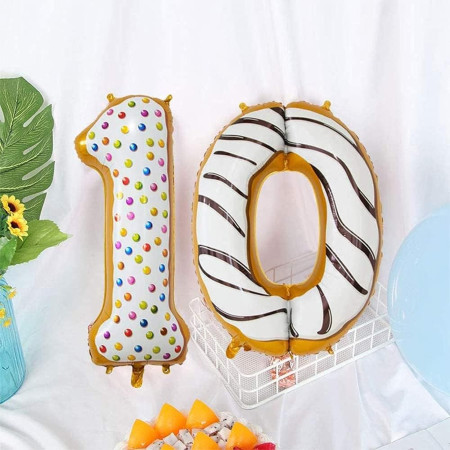 Balon din Folie Metalizata Cyrax, Figurina Cifra, Model Candy, Tema Aniversare 100 cm, Ambalaj Individual, Pai inclus, Umflare cu Aer sau Heliu, Multicolor, Cifra 1