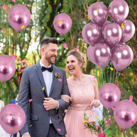 Set 10 Baloane din Latex Chrome, Cyrax, Model Party, 23 cm, Mov, 2.2 g