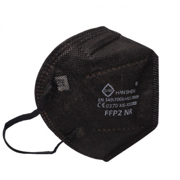 Masca de protectie faciala, Cyrax, de unica folosinta, FFP2, KN95, 5 straturi FPP2, nesterila, ambalaj individual, CE 0370, Negru