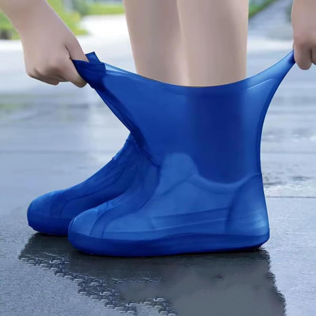 Husa Incaltaminte,  Impermeabila, Antiderapanta, din Latex, 13 x 13 x 2 cm, Marime M 34-40 cm, Albastru