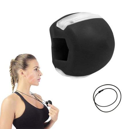 Dispozitiv de Tonifiere Faciala,  din Silicon, Corectare Mandibula/Maxilar, Negru