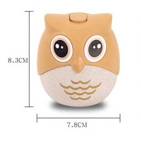 Suport pentru Scobitori, Cyrax, Model Bufnita, Multifunctional, 8.3x7.8 cm, Portocaliu