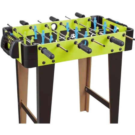 Masa de fotbal cu teren si 18 jucatori Cyrax, 6 manere, cu Tablou Scor, din Metal si ABS, 70 x 59 x 64 cm, Design Multicolor, pentru copii/adulti, verde