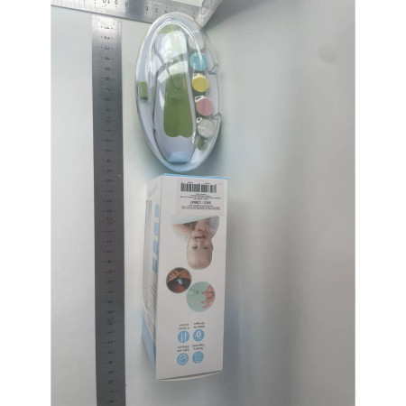 Set Pila Electrica pentru Copii si Bebelusi, Cyrax, ABS, 6 Accesorii, cu Lumina LED, Verde Alb