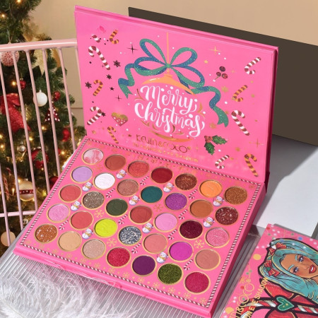 Trusa de Machiaj, KEVIN & COCO, Snowy Christmas, 70 culori, 22.5 x 17 x 2 cm, Multicolor