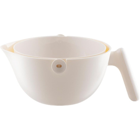 Bol cu Doua Straturi, Cyrax, pentru Fructe, Legume, cu Cos de Scurgere a Apei, 2L, din ABS+PP, 29.9 x 22.5 x 11.8 cm, Alb