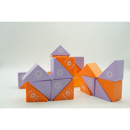 Set inteligent de constructie cu piese magnetice, Cyrax, 26 piese, pentru copii, +3 ani, multicolor