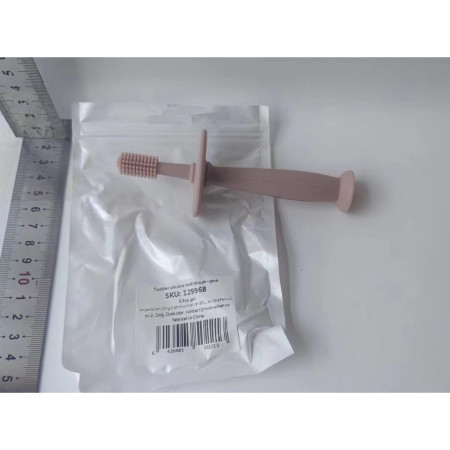 Periuta de Dinti din Silicon pentru Bebelusi, Cyrax, fara BPA, 360 Grade, Bariera Anti-Inghitire, Maner Ergonomic, 12.5 x 15 cm, Roz