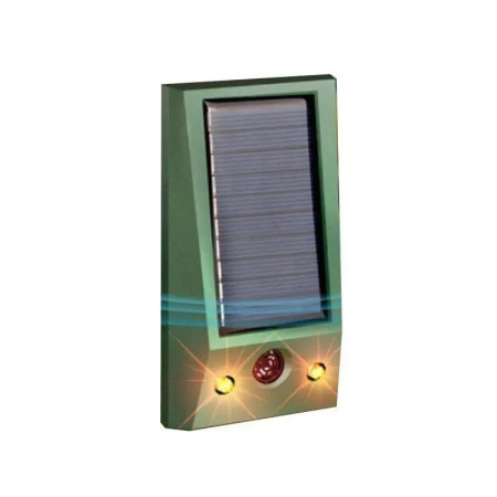 Aparat Solar LED cu Ultrasunete,  Repelent pentru Animale Mari si Mici, Lumina Rosie si Alba, Anti Rozatoare, Anti Insecte, Frecventa 9-36.5KHZ, 12 X 6.5 cm, Verde