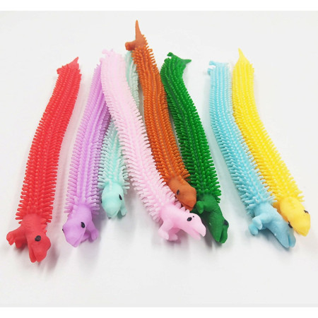 Jucarie senzoriala elastica Cyrax, Fidget Noodle, Antistres, Culori Random
