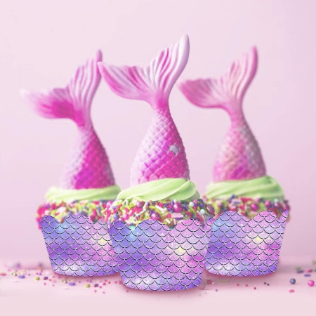 Set 6 Accesorii pentru Prajituri Sirena, Cyrax, Colectia Mermaid, 22.7 x 8.7 cm, Multicolor