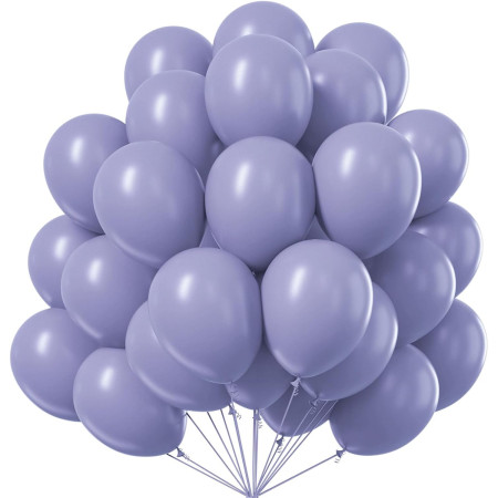 Set 12 Baloane, Cyrax, din Latex Macaroon, 30 cm, Gri