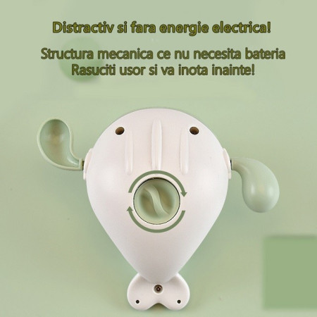 Jucarie pentru baie pentru copii, Cyrax, balena verde