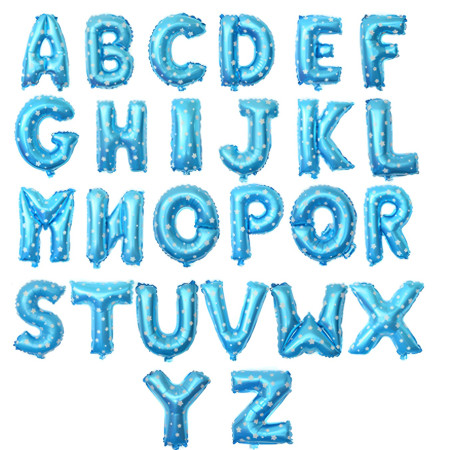 Balon Folie Metalizata Litera G, Cyrax, 40 cm, Cu Imprimeu Stelute, Umflati cu Heliu sau Aer, Ambalaj Individual, Pai inclus, Albastru