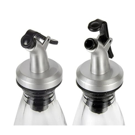 Picurator cu Dop pentru Sticla, Cyrax, Dop Dispenser pentru Ulei Sosuri, 8.5 x 3 cm, Argintiu