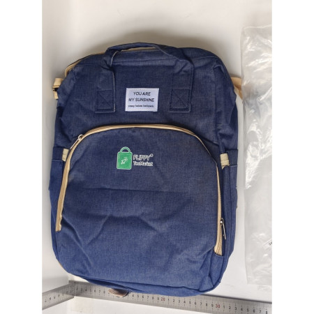 Rucsac Multifunctional pentru Mamici, Cyrax, cu Patut Pliabil si Baza de Schimbat, Rezistent la Apa, Capacitate Mare, Usor, Compartimente Multiple, Buzunar Termic pentru Lapte, 42 x 32 x 22 cm, Albastru Inchis