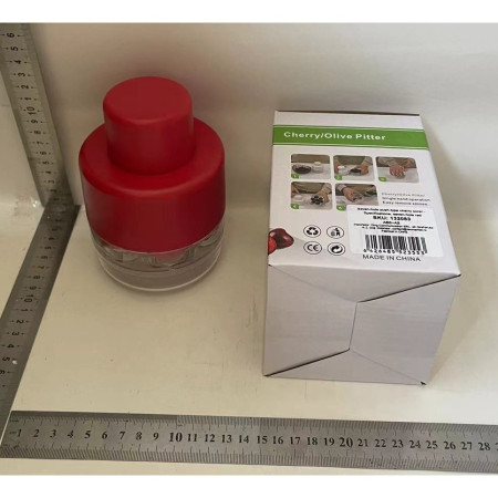 Dispozitiv de Scos Samburi, Cyrax, Manual, cu 7 Gauri, pentru Cirese, 13 x 9.2 cm, din ABS, Rosu