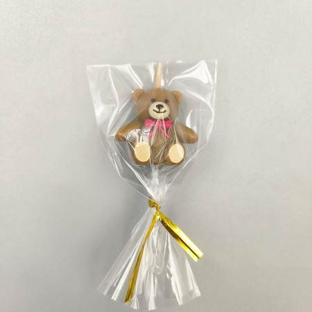 Lumanare de Tort, Cyrax, Model Ursulet, Party, 8 x 3.2 cm, Maro