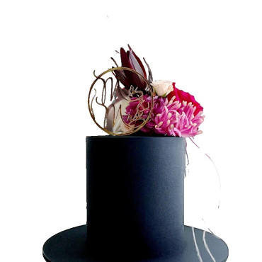 Topper Tort, Cyrax, Model 2 Mr&Mrs, din Plastic, Auriu