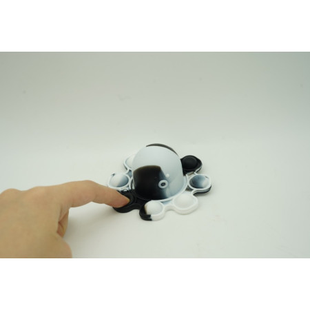 Jucarie antistres din silicon, Cyrax®, Pop It Now and Flip It, Caracatita reversibila, Multicolor, V8