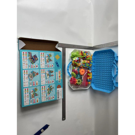 Jucarie Educativa Si Interactiva, Cyrax, Set De Constructie Puzzle Din ABS Cu Bormasina Pentru Dezvoltatea Creativitatii Si A Indemanarii 2D si 3D, Valiza, +3, 31x7x25 cm, 336 Piese