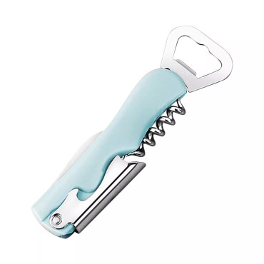 Tirbuson de Sticle 4 in 1, Cyrax, Desfacator de Sticle Multifunctional, din Inox cu Maner Anti Alunecare, 13.5 x 4 cm Verde