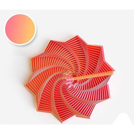 Jucarie Decompresie, Cyrax, Model Stea 3D, DuoChrome, Maner Spirala, Turn Magic Geometric, Multiple Forme, Anti-stress, 8.6 cm, Roz/Auriu