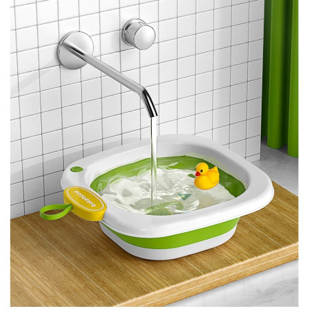 Lavoar Pliabil, Cyrax, pentru Copii 1-8 Ani, Model Animat, din PP+TPE, 32x29x10 cm, Verde