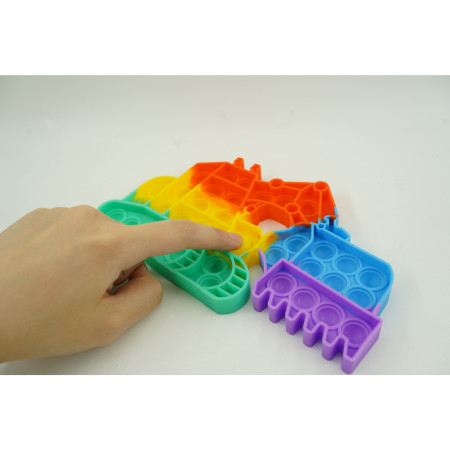 Jucarie antistres din silicon Cyrax, Pop it Now and Flip It ,Excavator ,Multicolor ,Model 4