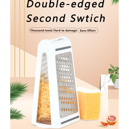 Razatoare de bucatarie cu cutie colectoare Cyrax, doua tipuri de lame, carcasa inox si ABS, design practic, alb