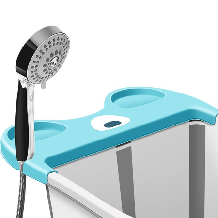 Cada Pliabila pentru Baie, Cyrax, din PP+TPE, pentru Copii +6 Luni, Model Ursulet, Scaun de Interior, Detasabil, 82 x 50 x 54 cm, Albastru