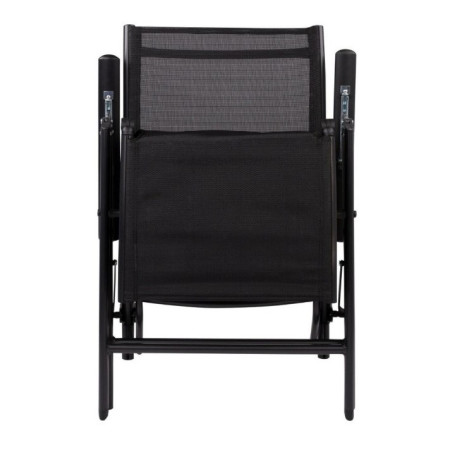 Scaun 2in1 de Gradina,  Sezlong, Suport Picioare, Pliabil, Cadru Metalic, Impermeabil, 47 x 110 x 46 cm, Negru