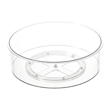Suport Rotativ pentru Condimente, Cyrax, Multifunctional, Rotund, 360 de Grade, pentru Bucatarie, Plastic, 30.5x30.5x10 cm, Transparent