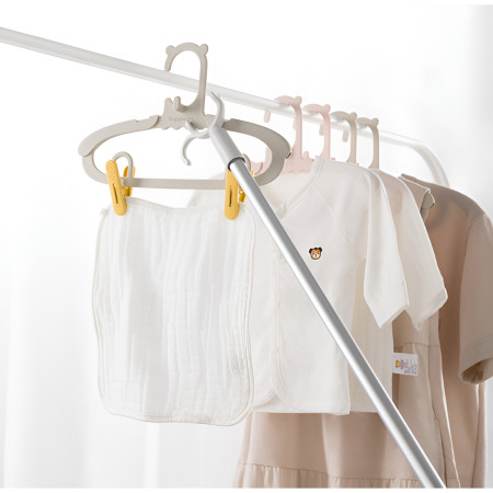 Set 10 de Cleme pentru Haine,  de Prindere pentru Pantaloni, Atasabile la Umerase, 1.6x2.3x6.35 cm, Galben