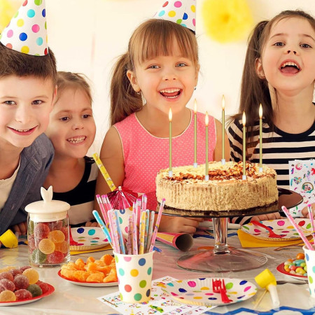 Set 6 Lumanari de Tort, Cyrax, din Parafina, 11 x 0.4 cm, Lucioase, Verde