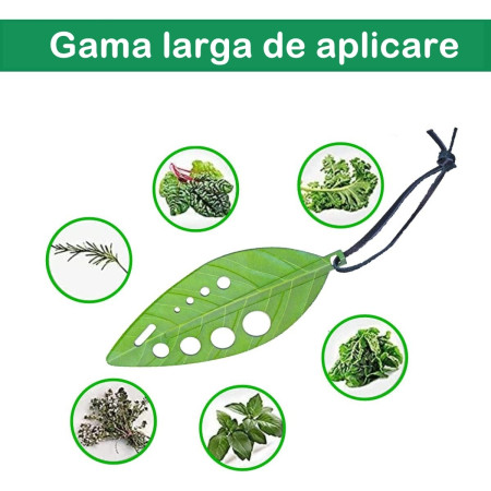 Tocator manual pentru ierburi Cyrax, instrument de curatat frunze, tocator, margini ascutie, 9 gauri de diferite dimensiuni, multifunctional, material otel inoxidabil, rezistent la rugina, 14 x 5.5 cm, verde
