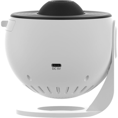 Lampa Tip Proiector Galaxie,  pentru Dormitor, Tematica Cer Instelat, Model Glob, HD, Rotire 360 de Grade, 20 de Imagini, Incarcare USB, 10 W, 15x15 cm, Alb Negru