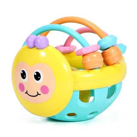 Jucarie Minge pentru Bebelusi, Cyrax, pentru Dentitie, Interactiva, 0-12 Luni, Galben-Multicolor