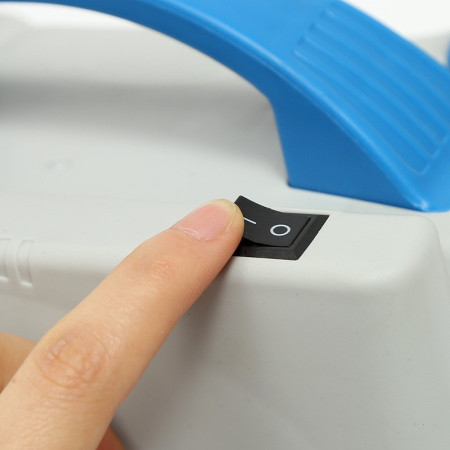 Pompa Electrica de Umflat Baloane, Cyrax, cu Doua Iesiri, 220V, Putere 700W, Accesorii petrecere, Albastru-Gri