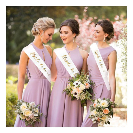 Set 10 Panglici Bride to Be si Team Bride, Cyrax, din Panza, Alb/Roz