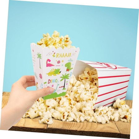 Set 6 Cutii de Popcorn, Cyrax, Colectia Dino Park, 9 x 13 cm, din Carton, Multicolor