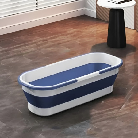 Set Mop Telescopic cu Galeata Pliabila,  Albastru, 32 cm, Maner Reglabil 140 cm, Sistem de Stoarcere Eficient