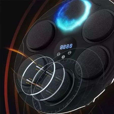 Jucarie de Boxat cu Muzica si Lumini, Cyrax, Bluetooth, Incarcare USB, Aplicare cu Ventuze, 6 Tinte, 46x46x8 cm, 2000 g, Multicolor