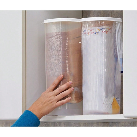 Cutie Depozitare Paine, Cyrax, din Plastic, 34 x 13 cm, Pastreaza Prospetimea, Capac Alb