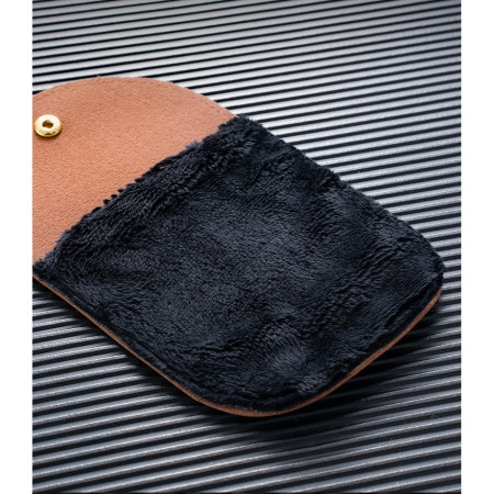 Manusa de Lustruit Pantofii,  din PVC, 18.2 x 12 x 10.8 cm, Imitatie de Lana, Maro