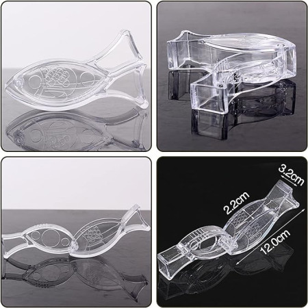 Storcator de Citrice Manual, Cyrax, Rezistente, Usor de Folosit si Depozitat, Durabil, Calitativ, 12x5.2 cm, Model Peste, Transparent