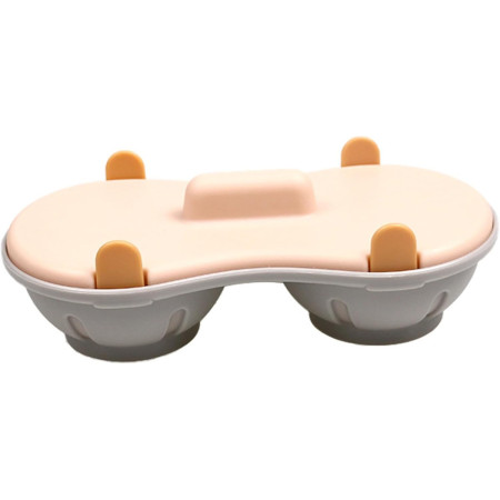 Recipient Dublu pentru Oua, Cyrax, din Plastic Cyrax, pentru Gatit la Microunde, 22 x 11.8 x 8 cm, Portocaliu