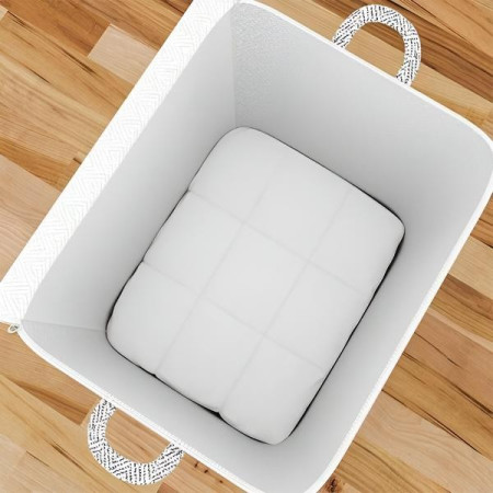 Cutie de Depozitare cu Fermoar,  Pliabila, Maner Ranforsat, Fermoar Rezistent, pentru Haine, Paturi, Plapumi, Perne, Lenjerii de Pat, Jucarii, 61x50x71 cm, 210 Litri, Gri